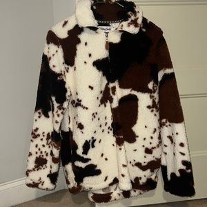 Cow print Sherpa